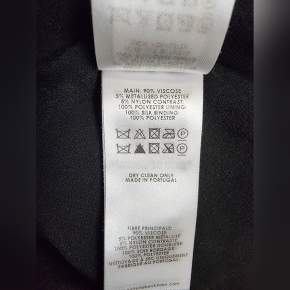 VICTORIA BECKHAM Pouf Sleeve Fireworks Gold Metallic Jacquard Shift Dress US 6 S - Picture 9 of 10